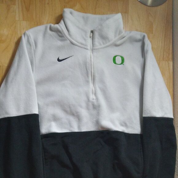 Vintage Nike Oregon Ducks Pullover 1/4 Zip Fleece Jacket - Picture 1 of 6